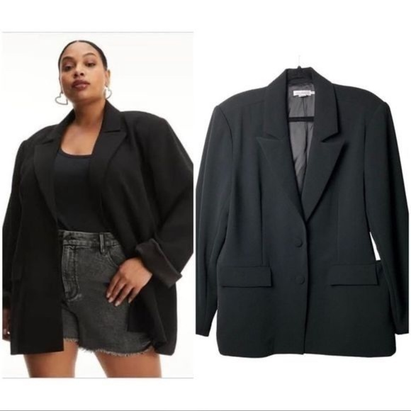 Good AmericanDrapey Blazer Black‎ Oversized NWT 5/6 2XL-3XL